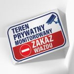 Tabliczka Teren prywatny monitorowany zakaz wjazdu - obrazek 2