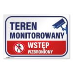Tabliczka Teren monitorowany wstęp wzbroniony