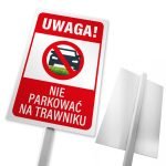 Tabliczka nie parkować na trawniku, słupek - obrazek 2