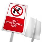 Tabliczka na trawnik ZAKAZ WYPROWADZANIA PSÓW słupek - obrazek 2