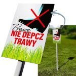 Tabliczka nie deptać trawnika, słupek