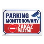 Tabliczka parking monitorowany zakaz wjazdu
