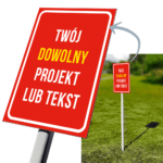 Tabliczka PVC słupek na trawnik DOWOLNY projekt