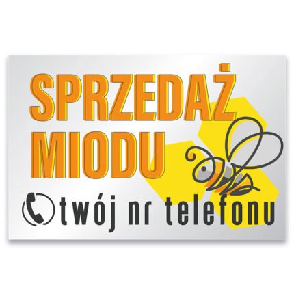 Oto nasza wyjątkowa tablica do sprzedaży miodu! Wykonana z trwałego PVC spienionego o grubości 3 mm, o wymiarach 30x40 cm. Personalizuj ją, wprowadzając swój numer telefonu, który zostanie nadrukowany na tablicy. Przyciągnij klientów dzięki unikalnemu wyglądowi i skutecznej promocji. Sprawdź teraz