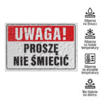 Tabliczka -UWAGA Proszę nie śmiecić - obrazek 4