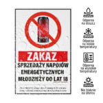 Tabliczka zakaz sprzedaży napojów energetycznych - obrazek 2