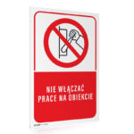 Tabliczka Nie Włączać Prace na Obiekcie
