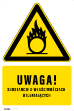 Tabliczka UWAGA SUBSTANCJE O WŁAŚCIWOŚCIACH UTLENIAJĄCYCH - obrazek 5