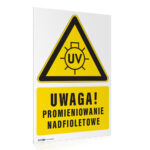 Tabliczka UWAGA PROMIENIOWANIE NADFIOLETOWE