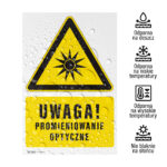 Tabliczka UWAGA PROMIENIOWANIE OPTYCZNE - obrazek 2