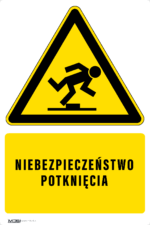 Tabliczka UWAGA NIEBEZPIECZEŃSTWO POTKNIĘCIA - obrazek 5