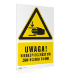 Tabliczka NIEBEZPIECZEŃSTWO ZGNIECENIA DŁONI
