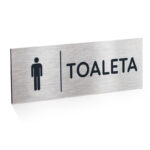 Tabliczka Toaleta męska 10x30 cm dibond szczotkowany