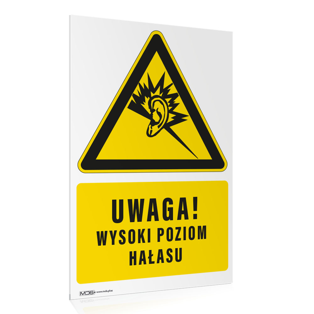 7f998f13b0f1b08826f0dc93488bb350.jpg Tabliczka UWAGA WYSOKI POZIOM HAŁASU - obrazek 1