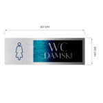 Tabliczka WC damski I dibond szczotkowany I 10x30 cm I - obrazek 3