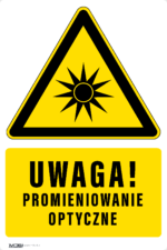 Tabliczka UWAGA PROMIENIOWANIE OPTYCZNE - obrazek 5