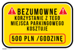 Tabliczka - parking miejsce prywatne, kara - obrazek 6