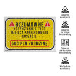 Tabliczka - parking miejsce prywatne, kara - obrazek 3