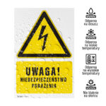 Tabliczka UWAGA NIEBEZPIECZEŃSTWO PORAŻENIA - obrazek 2