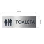 Tabliczka toaleta damska i męska dibond szczotkowany 10x30 cm - obrazek 3