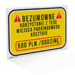 Tabliczka - parking miejsce prywatne, kara