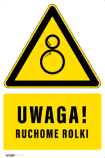 Tabliczka UWAGA RUCHOME ROLKI - obrazek 5
