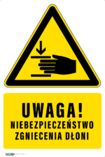 Tabliczka NIEBEZPIECZEŃSTWO ZGNIECENIA DŁONI - obrazek 5