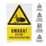Tabliczka UWAGA RYZYKO ZAKLESZCZENIA RĄK - obrazek 2