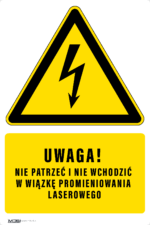 Tabliczka UWAGA WIĄZKA LASEROWA - obrazek 5