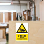 Tabliczka UWAGA RYZYKO ZAKLESZCZENIA RĄK - obrazek 4