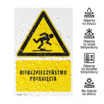 Tabliczka UWAGA NIEBEZPIECZEŃSTWO POTKNIĘCIA - obrazek 2
