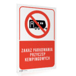 Tabliczka ZAKAZ PARKOWANIA PRZYCZEP KEMPINGOWYCH