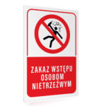 Tabliczka ZAKAZ WSTĘPU OS. NIETRZEŹWYM