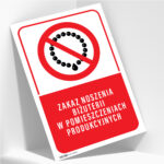 Tabliczka ZAKAZ NOSZENIA BIŻUTERII - obrazek 2