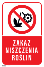 Tabliczka ZAKAZ NISZCZENIA ROŚLIN - obrazek 4