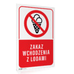 Tabliczka ZAKAZ WCHODZENIA Z LODAMI