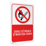 Tabliczka ZAKAZ UŻYWANIA OTWARTEGO OGNIA