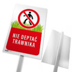 Tabliczka nie deptać trawnika / słupek - obrazek 2