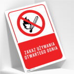 Tabliczka ZAKAZ UŻYWANIA OTWARTEGO OGNIA - obrazek 2
