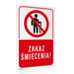 Tabliczka ZAKAZ ŚMIECENIA NIE ŚMIEĆ