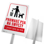 Tabliczka słupek PROWADŹ PSA NA SMYCZY I POSPRZĄTAJ PO NIM - obrazek 2