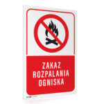Tabliczka ZAKAZ ROZPALANIA OGNISKA