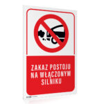 Tabliczka ZAKAZ POSTOJU WŁĄCZONYM SILNIKU