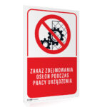 Tabliczka ZAKAZ ZDEJMOWANIA OSŁON