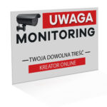 Tablica 20x30cm Monitoring z tekstem RODO - kreator online