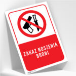Tabliczka ZAKAZ NOSZENIA BRONI - obrazek 2