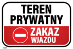 Tabliczka Teren Prywatny Zakaz Wjazdu - obrazek 3