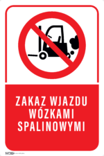 Tabliczka ZAKAZ WJAZDU WÓZKAMI SPALINOWYMI - obrazek 4