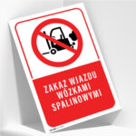Tabliczka ZAKAZ WJAZDU WÓZKAMI SPALINOWYMI - obrazek 2