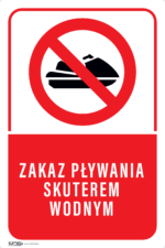 Tabliczka ZAKAZ PŁYWANIA SKUTEREM WODNYM - obrazek 4
